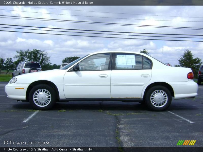 Summit White / Neutral Beige 2003 Chevrolet Malibu Sedan