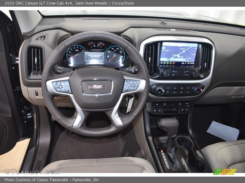 Satin Steel Metallic / Cocoa/Dune 2020 GMC Canyon SLT Crew Cab 4x4
