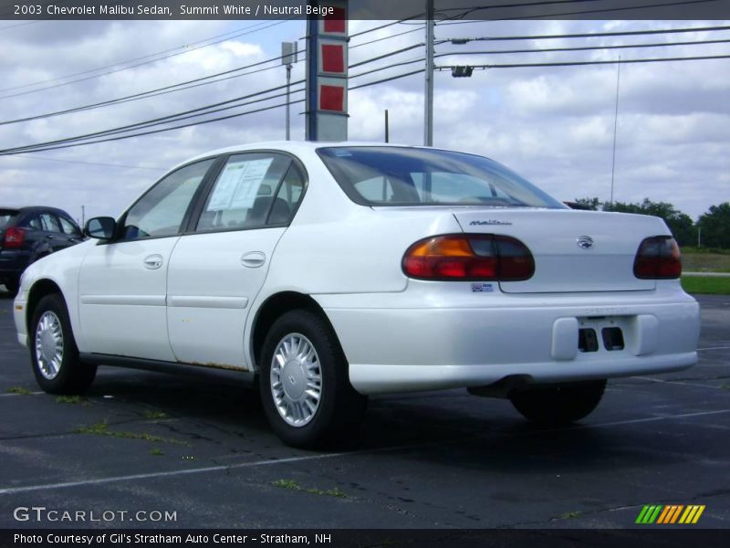 Summit White / Neutral Beige 2003 Chevrolet Malibu Sedan