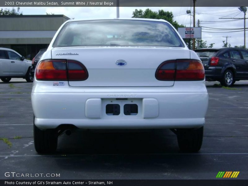 Summit White / Neutral Beige 2003 Chevrolet Malibu Sedan