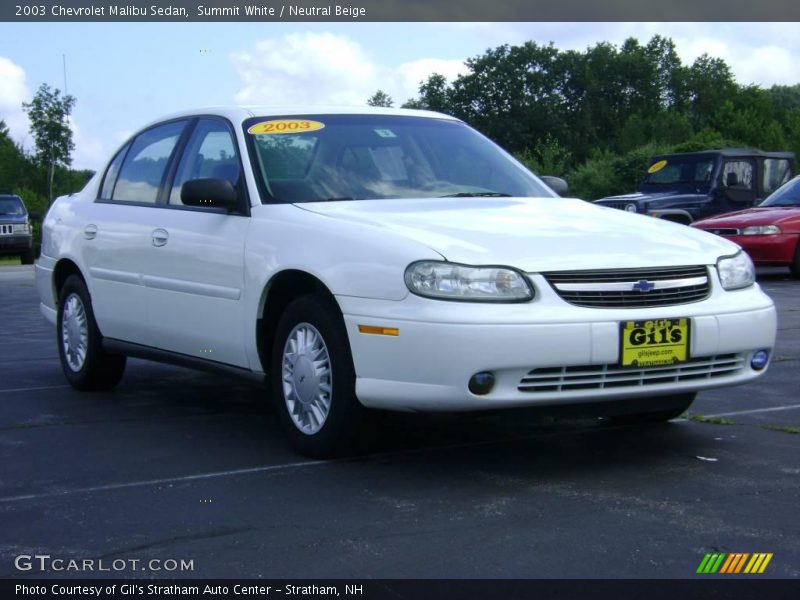 Summit White / Neutral Beige 2003 Chevrolet Malibu Sedan