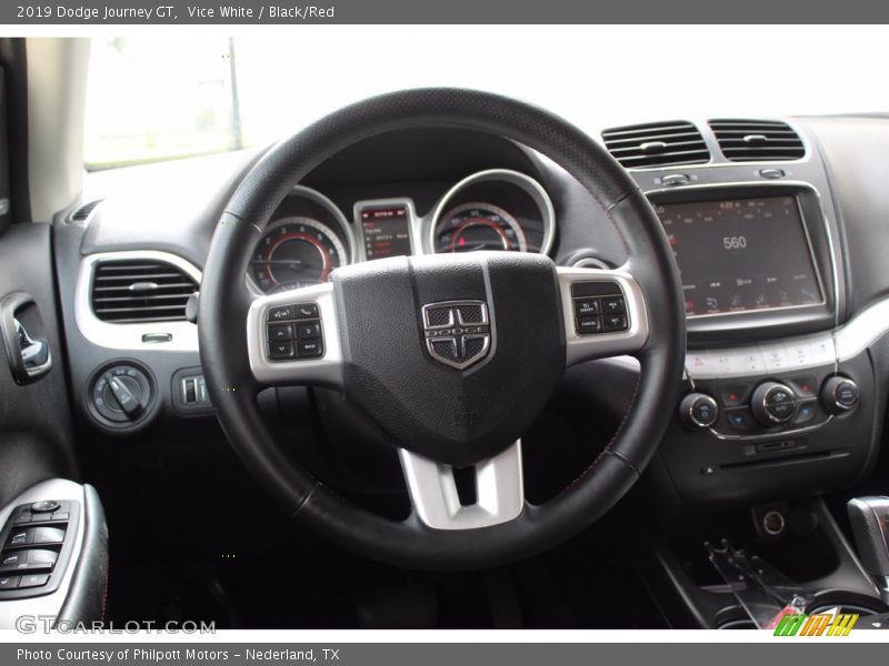 Vice White / Black/Red 2019 Dodge Journey GT