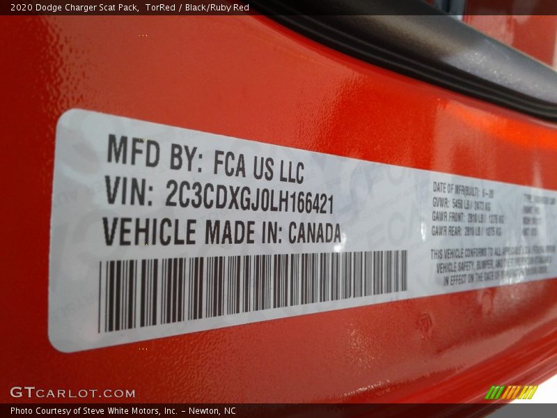 TorRed / Black/Ruby Red 2020 Dodge Charger Scat Pack
