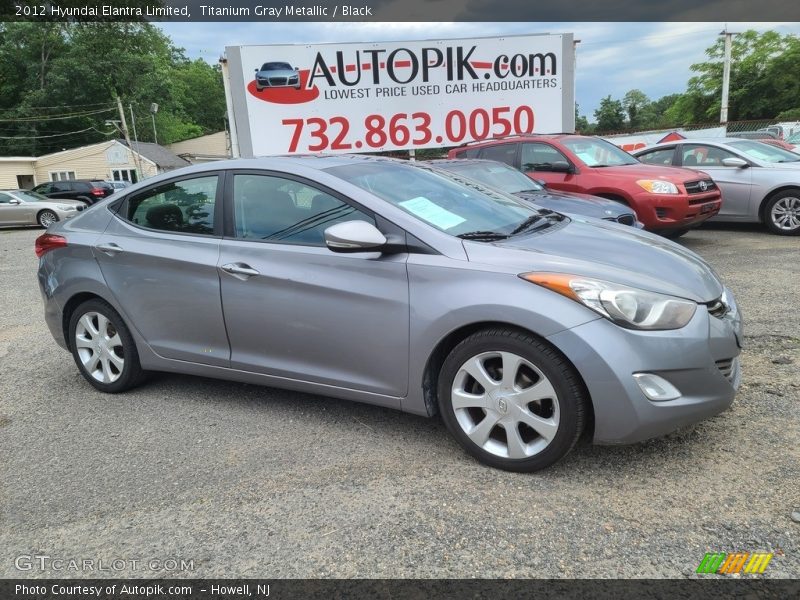 Titanium Gray Metallic / Black 2012 Hyundai Elantra Limited