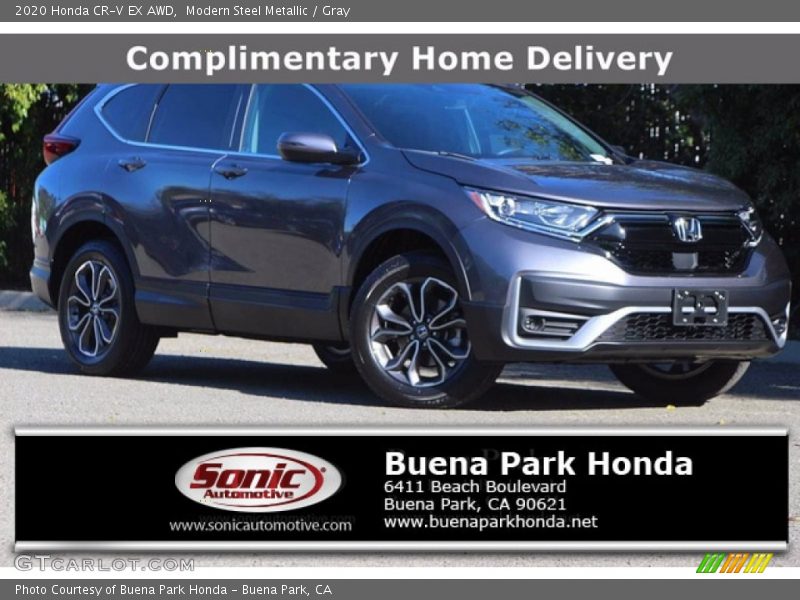 Modern Steel Metallic / Gray 2020 Honda CR-V EX AWD