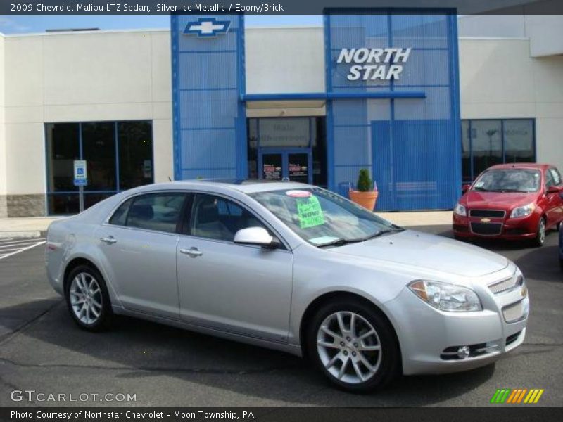 Silver Ice Metallic / Ebony/Brick 2009 Chevrolet Malibu LTZ Sedan
