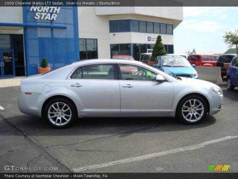 Silver Ice Metallic / Ebony/Brick 2009 Chevrolet Malibu LTZ Sedan