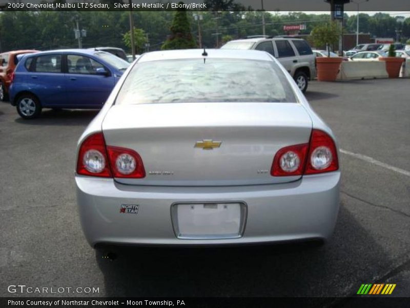 Silver Ice Metallic / Ebony/Brick 2009 Chevrolet Malibu LTZ Sedan