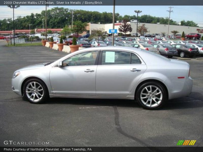Silver Ice Metallic / Ebony/Brick 2009 Chevrolet Malibu LTZ Sedan
