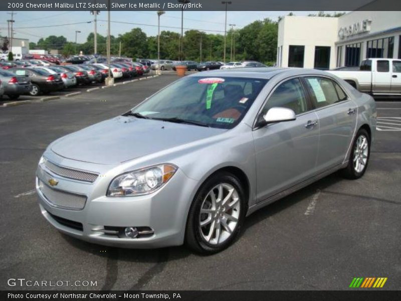 Silver Ice Metallic / Ebony/Brick 2009 Chevrolet Malibu LTZ Sedan