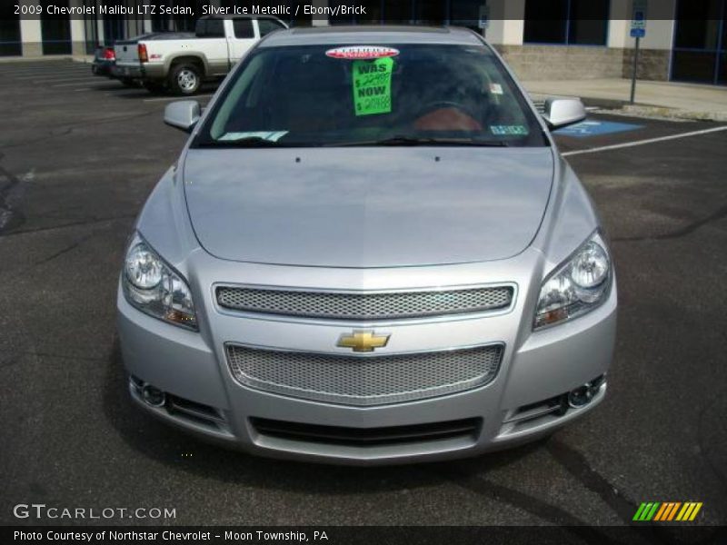 Silver Ice Metallic / Ebony/Brick 2009 Chevrolet Malibu LTZ Sedan