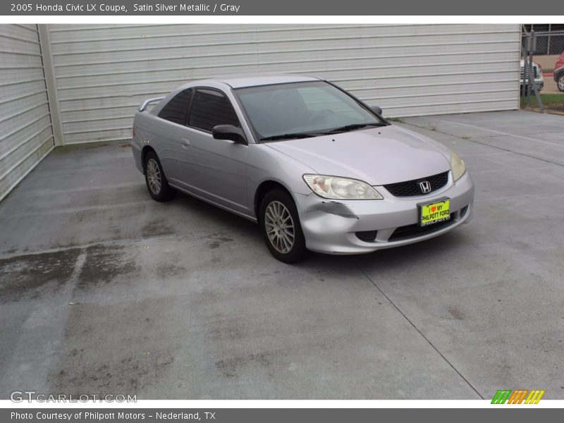 Satin Silver Metallic / Gray 2005 Honda Civic LX Coupe