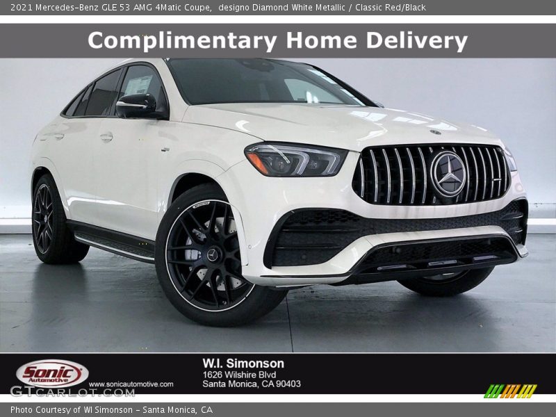 designo Diamond White Metallic / Classic Red/Black 2021 Mercedes-Benz GLE 53 AMG 4Matic Coupe