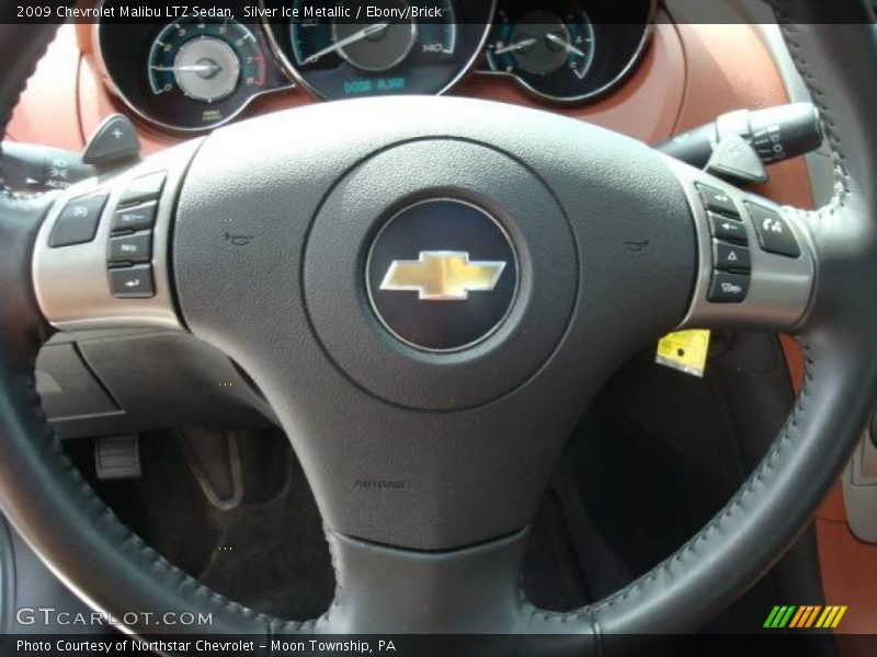 Silver Ice Metallic / Ebony/Brick 2009 Chevrolet Malibu LTZ Sedan