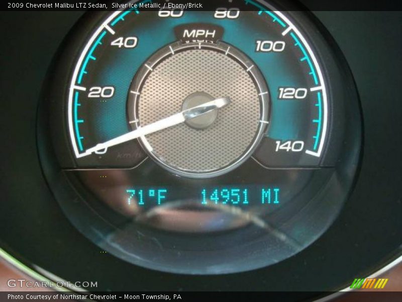 Silver Ice Metallic / Ebony/Brick 2009 Chevrolet Malibu LTZ Sedan