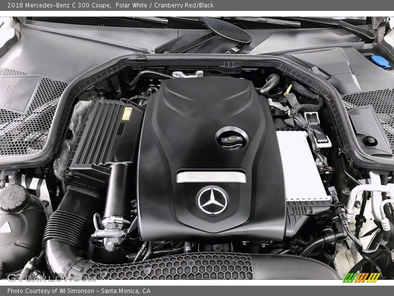Polar White / Cranberry Red/Black 2018 Mercedes-Benz C 300 Coupe