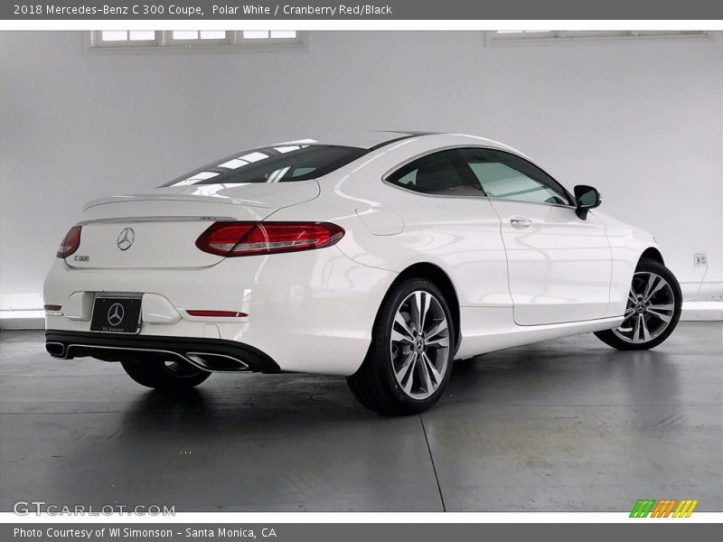 Polar White / Cranberry Red/Black 2018 Mercedes-Benz C 300 Coupe