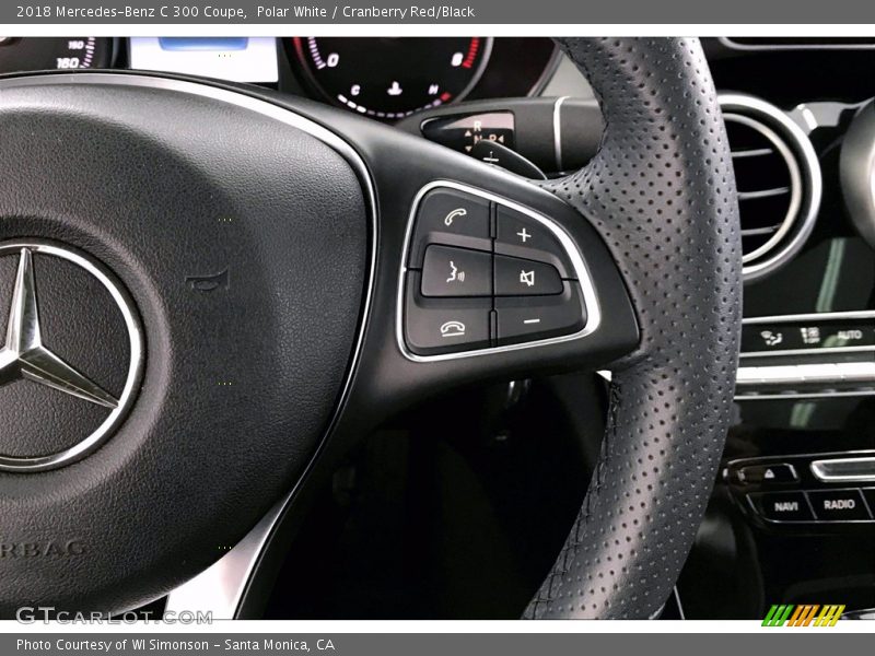 Polar White / Cranberry Red/Black 2018 Mercedes-Benz C 300 Coupe