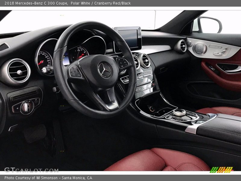 Polar White / Cranberry Red/Black 2018 Mercedes-Benz C 300 Coupe