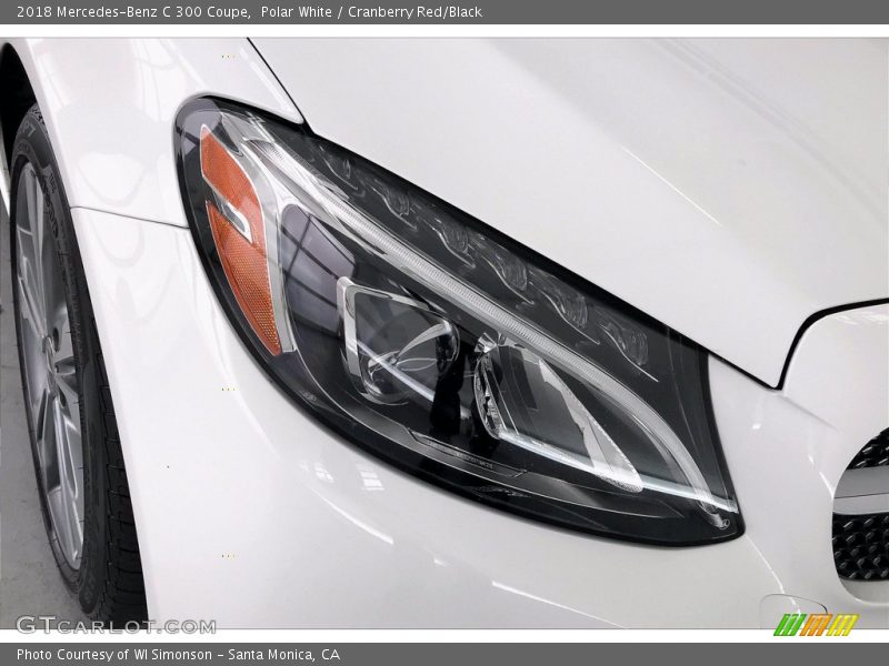 Polar White / Cranberry Red/Black 2018 Mercedes-Benz C 300 Coupe