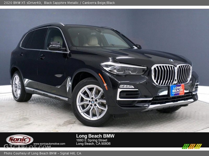 Black Sapphire Metallic / Canberra Beige/Black 2020 BMW X5 sDrive40i