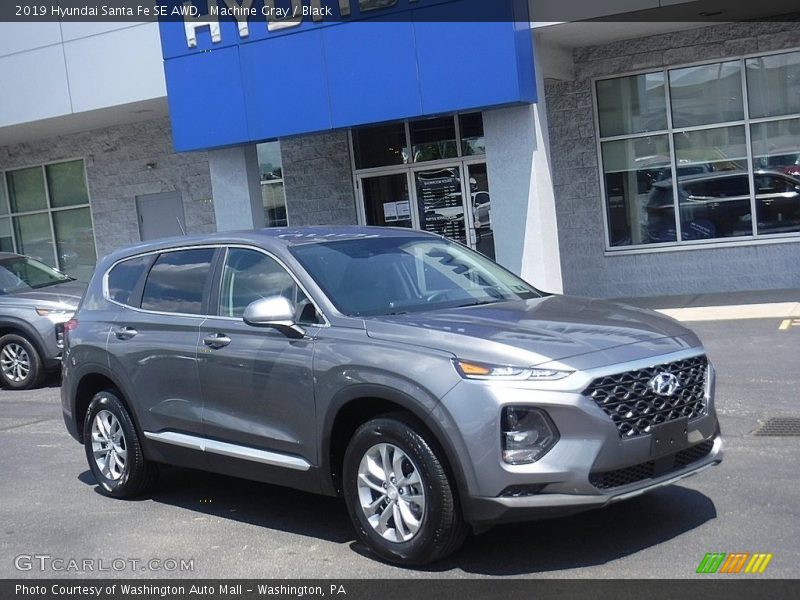 Machine Gray / Black 2019 Hyundai Santa Fe SE AWD