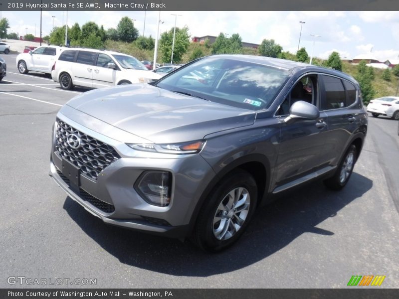 Machine Gray / Black 2019 Hyundai Santa Fe SE AWD