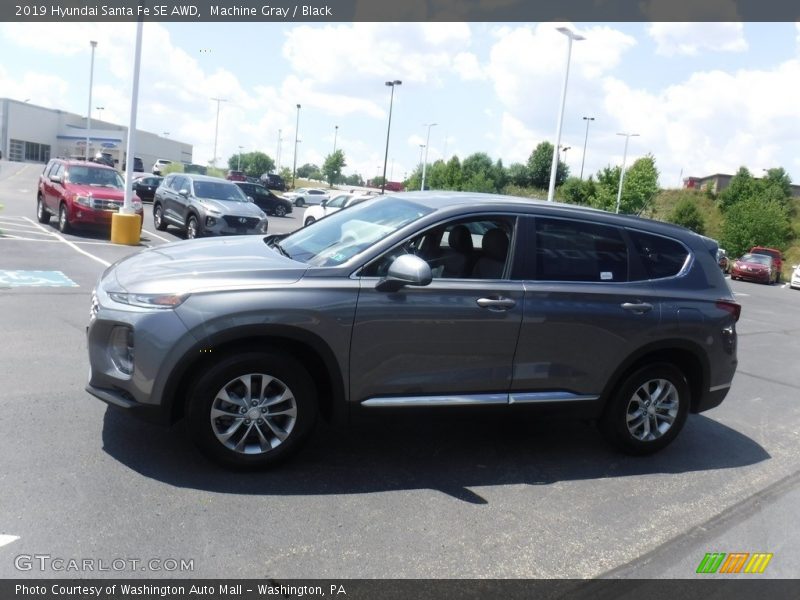 Machine Gray / Black 2019 Hyundai Santa Fe SE AWD