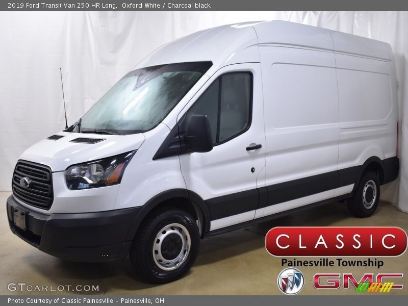 Oxford White / Charcoal black 2019 Ford Transit Van 250 HR Long