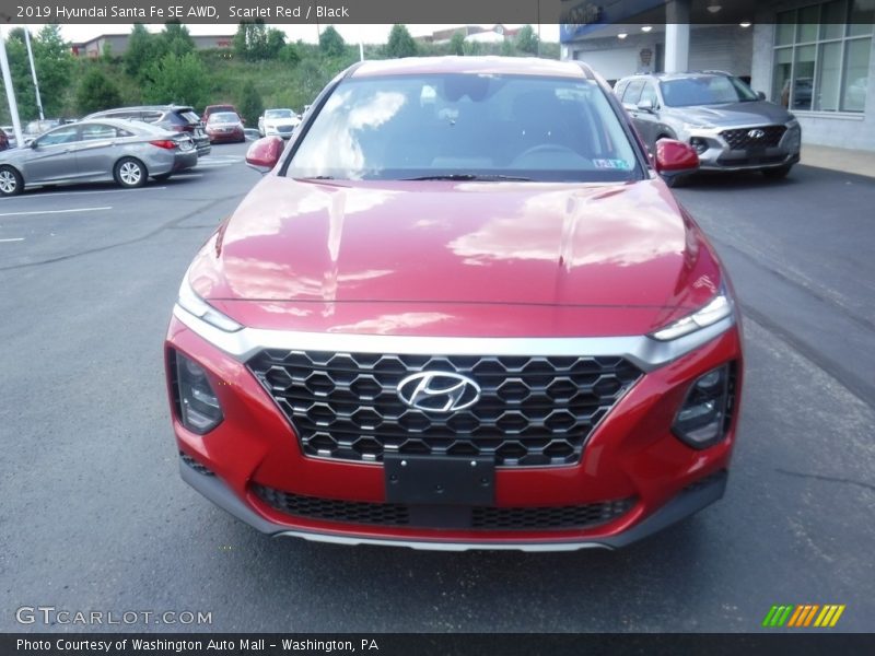 Scarlet Red / Black 2019 Hyundai Santa Fe SE AWD
