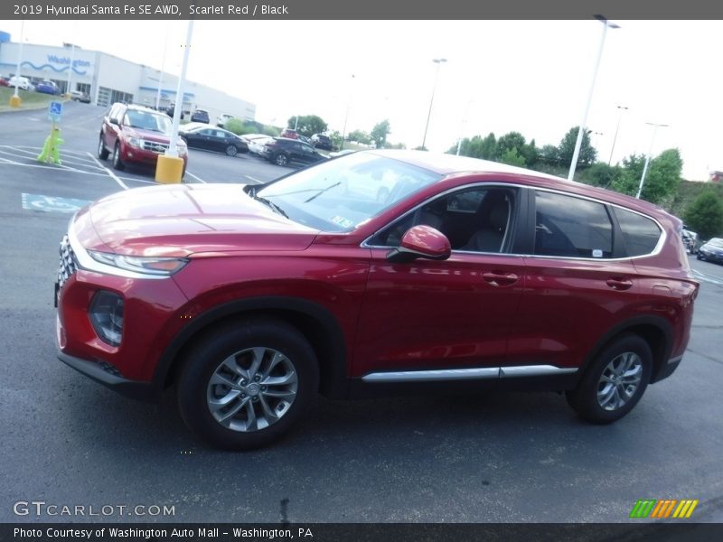 Scarlet Red / Black 2019 Hyundai Santa Fe SE AWD