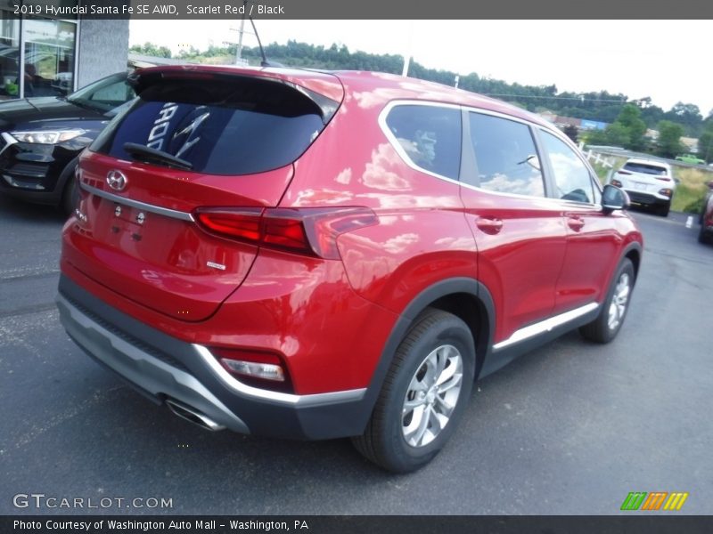Scarlet Red / Black 2019 Hyundai Santa Fe SE AWD
