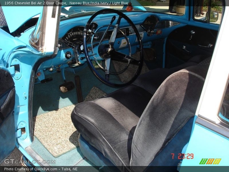 Nassau Blue/India Ivory / Light Blue 1956 Chevrolet Bel Air 2 Door Coupe