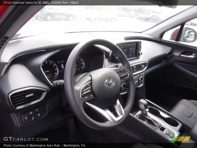 Scarlet Red / Black 2019 Hyundai Santa Fe SE AWD