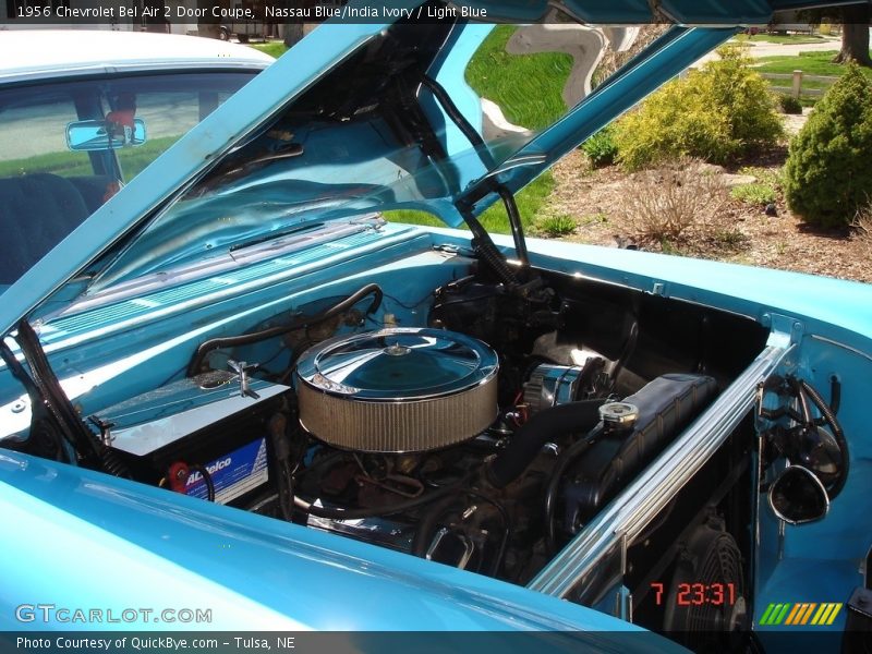 Nassau Blue/India Ivory / Light Blue 1956 Chevrolet Bel Air 2 Door Coupe