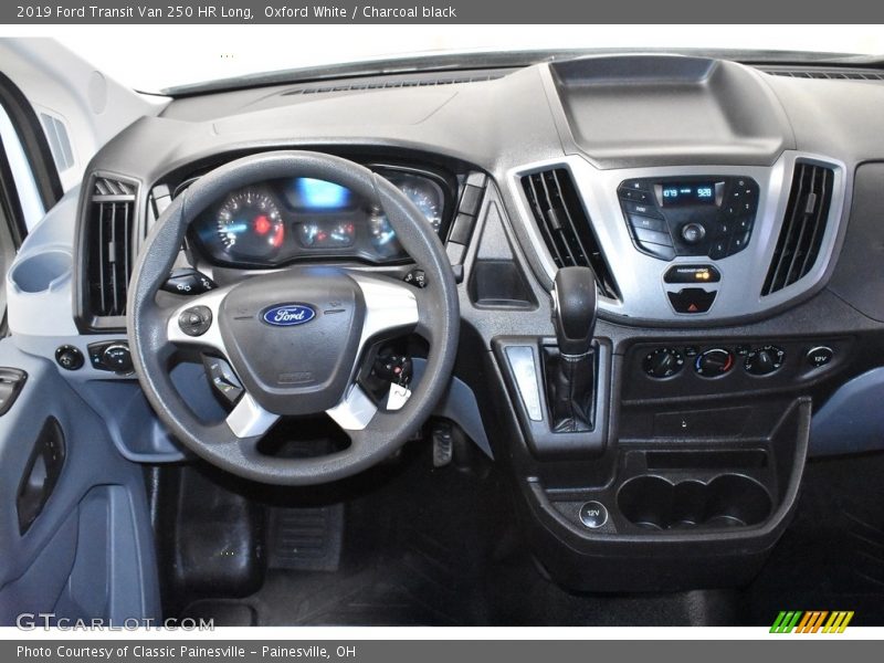 Oxford White / Charcoal black 2019 Ford Transit Van 250 HR Long