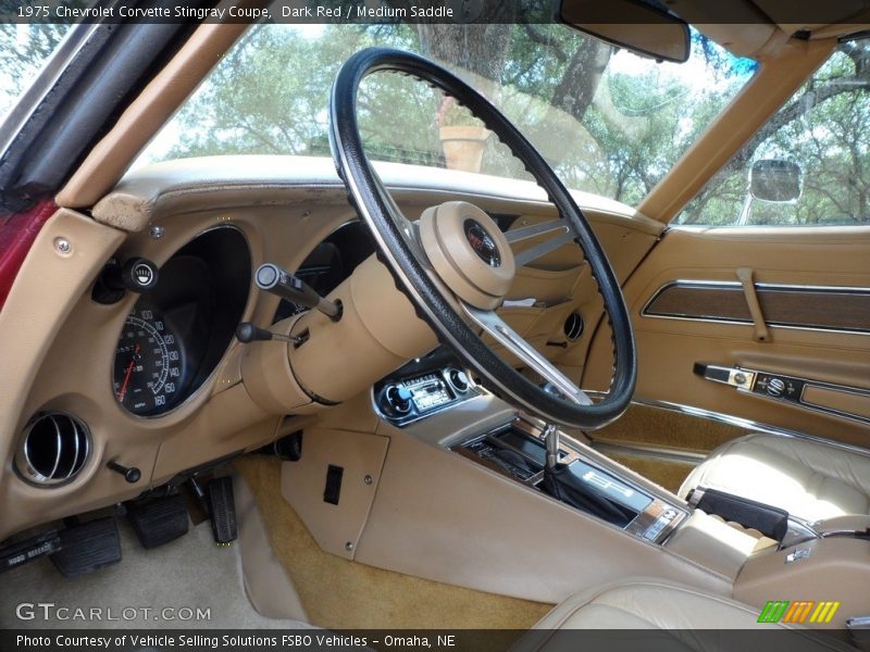 Dark Red / Medium Saddle 1975 Chevrolet Corvette Stingray Coupe