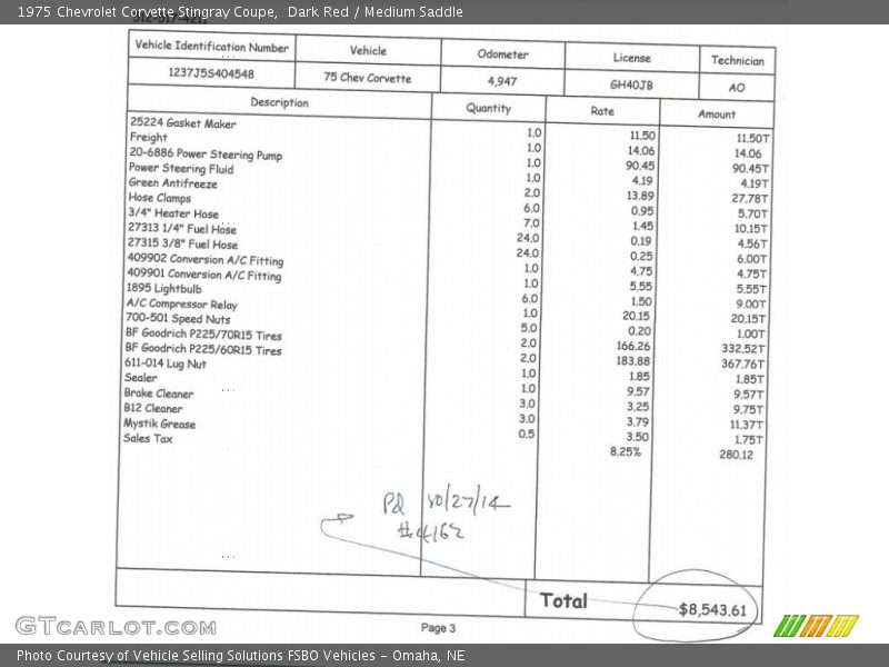 Dark Red / Medium Saddle 1975 Chevrolet Corvette Stingray Coupe