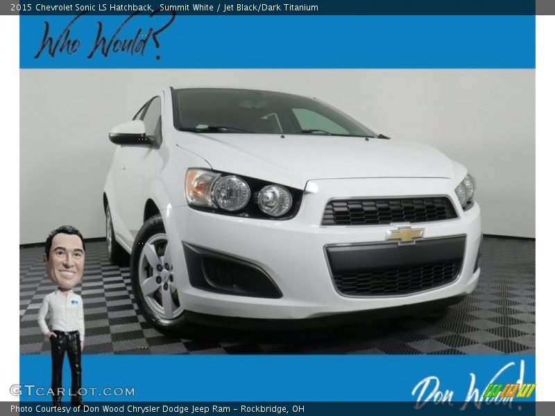 Summit White / Jet Black/Dark Titanium 2015 Chevrolet Sonic LS Hatchback