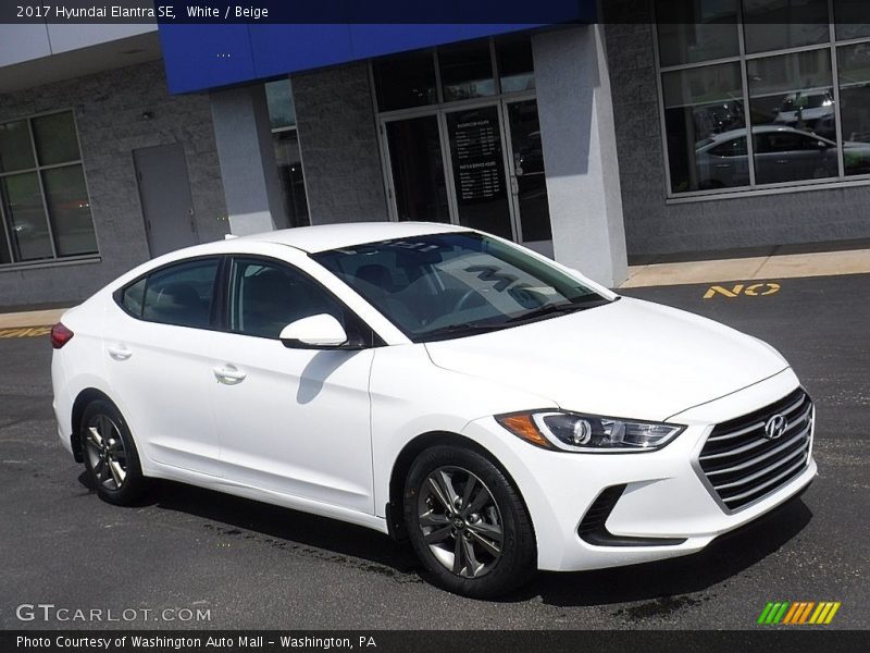 White / Beige 2017 Hyundai Elantra SE