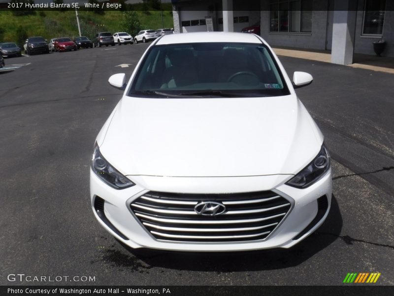 White / Beige 2017 Hyundai Elantra SE