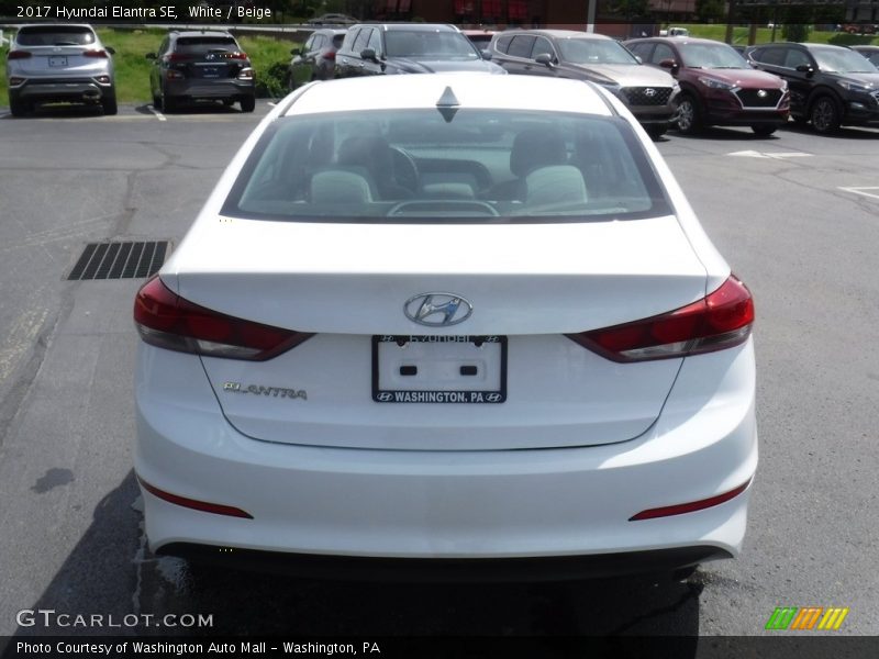 White / Beige 2017 Hyundai Elantra SE
