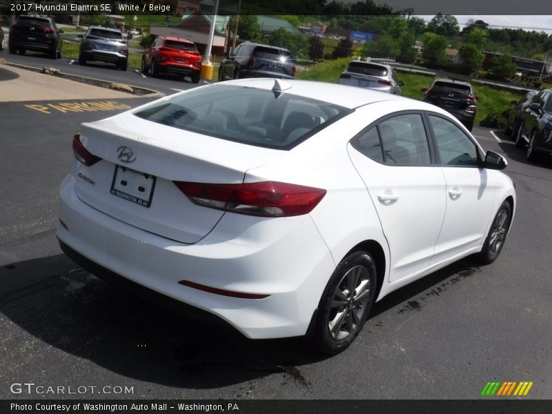 White / Beige 2017 Hyundai Elantra SE