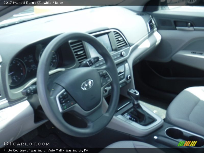 White / Beige 2017 Hyundai Elantra SE