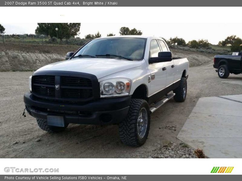 Bright White / Khaki 2007 Dodge Ram 3500 ST Quad Cab 4x4