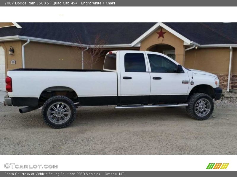 Bright White / Khaki 2007 Dodge Ram 3500 ST Quad Cab 4x4