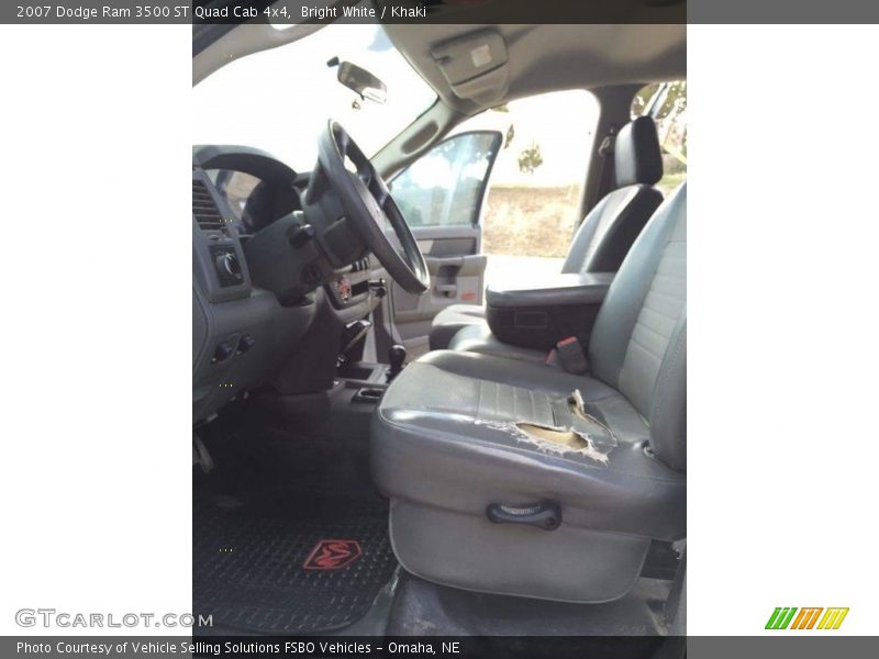 Bright White / Khaki 2007 Dodge Ram 3500 ST Quad Cab 4x4