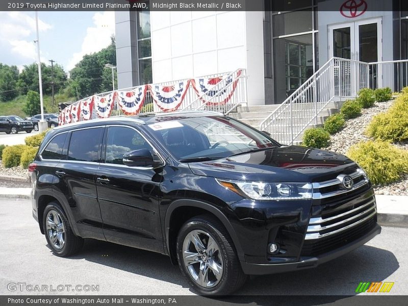 Midnight Black Metallic / Black 2019 Toyota Highlander Limited Platinum AWD