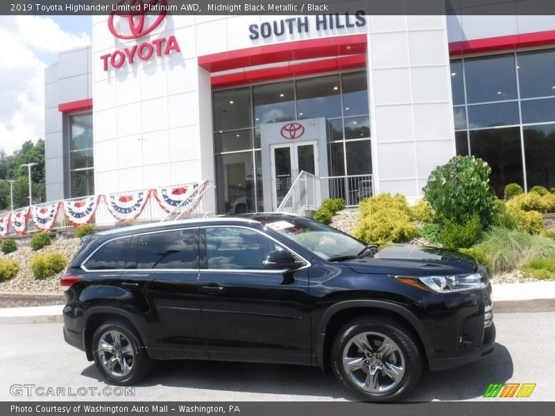 Midnight Black Metallic / Black 2019 Toyota Highlander Limited Platinum AWD