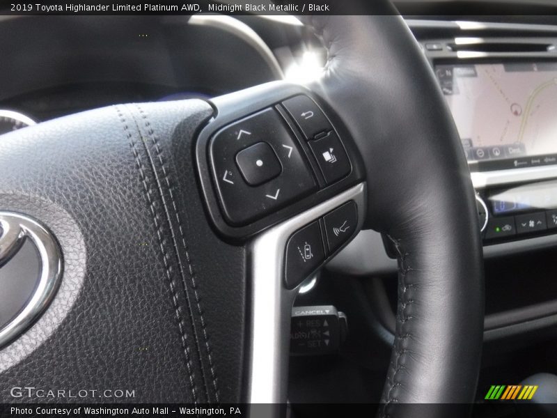 Midnight Black Metallic / Black 2019 Toyota Highlander Limited Platinum AWD